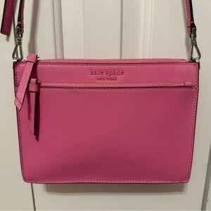 Kate Spade Cameron Monotone Zip Crossbody in Bright Peony
